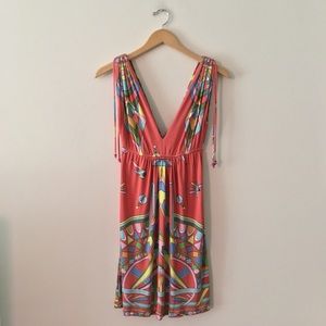 Julie Brown 100% Silk Multicolored Dress